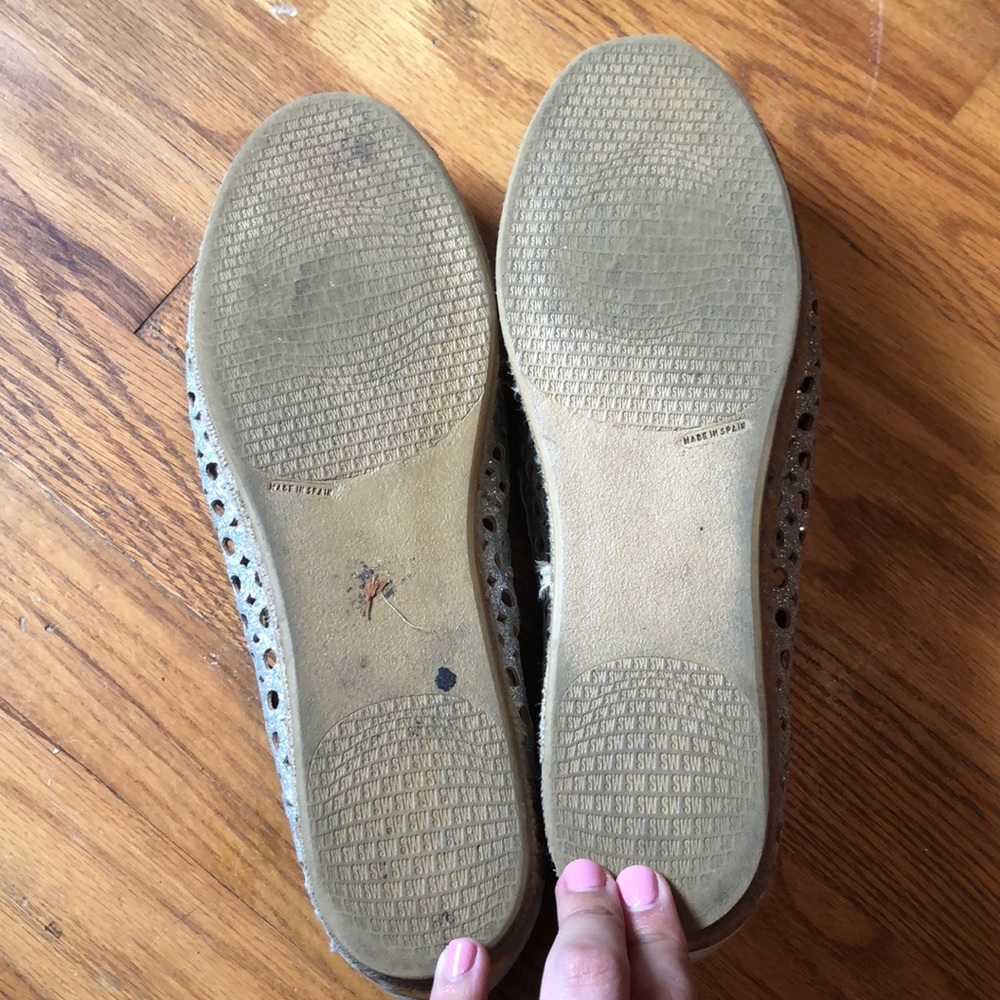 Stuart Weitzman Silver Metallic Leather Espadrille - Picture 8 of 9